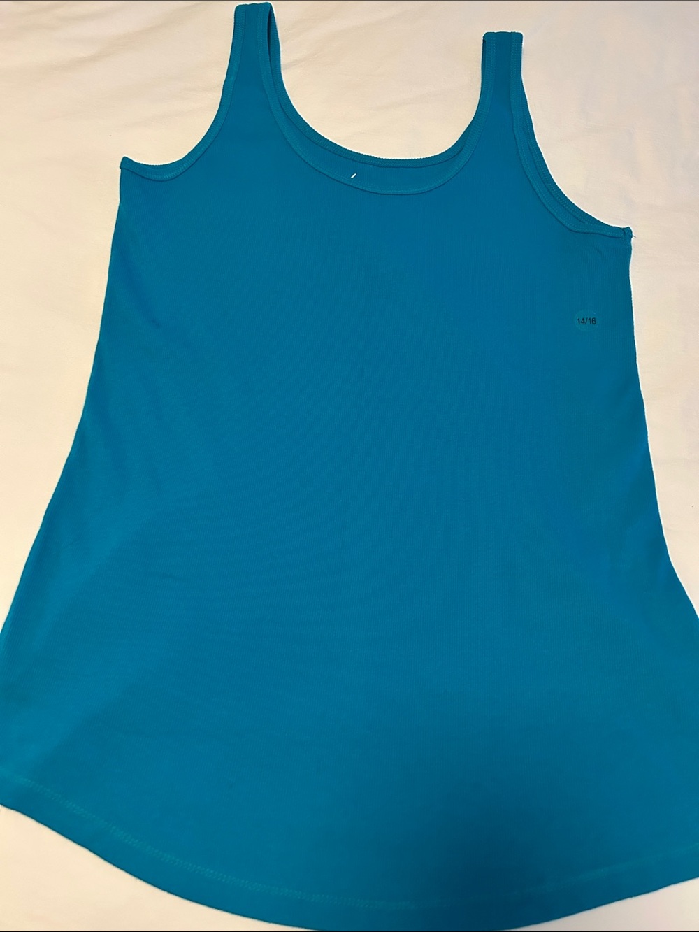 Lane Bryant Teal Ribbed Scoop Neck Tank